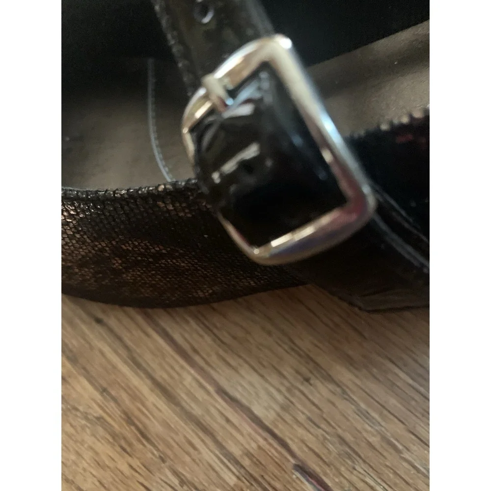 Rose Petals By Walking Cradles Women's Buckle Heels 7.5 Narrow Black‎ Gold